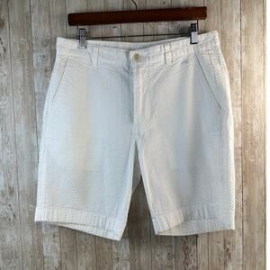 Brooks Brothers Seersucker Shorts Mens 33 White Bermuda Cotton Beach Preppy‎